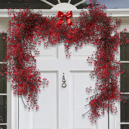 1.8m Artificial Hanging Plants Garland Plastic Red Ferns Fake Ivy Plant for Christmas Home Wedding Table Party Garden Decoration Beauty World Shop