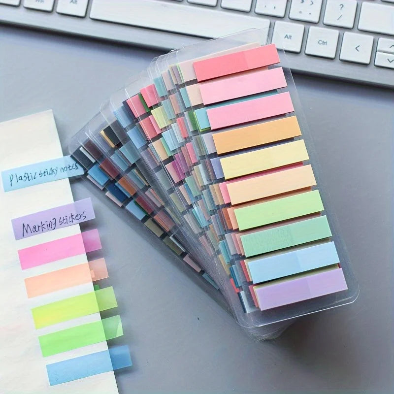 PET Morandi Color Translucent Convenience Sticker Marking Index Sticker, Oblong Shape,with Index Tabs for Organization and Notes Beauty World Shop