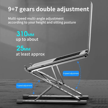 Laptop Stand For Macbook Folding Adjustable Aluminum Computer Pc Tablet Stand Notebook Tablelaptop Holder Heat Dissipation Beauty World Shop