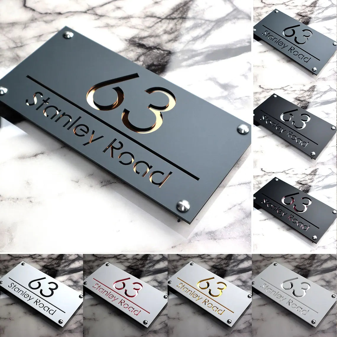 Customized Sign Outdoor House Number Plate Personalized Family Address Name Hotel Sign 3D Acrylic Laser Cut Wall Plaque Beauty World Shop