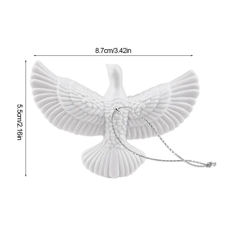 Elegant White Dove Christmas Ornaments Xmas Tree Hanging Pendants Resin Bird 2026 New Year Party Home Wall Decoration Kids Gifts Beauty World Shop