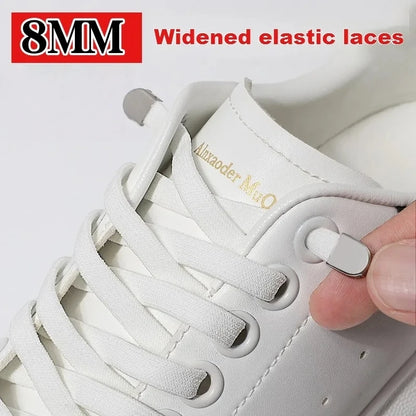 No tie Shoelaces for Shoes 8MM Flat Elastic laces Sneakers Kids Adult Quick Shoelace without ties Shoe Accessories Beauty World Shop