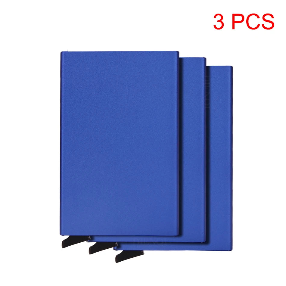 Rfid Credit Card Holder Metal Thin Slim Smart Wallet Men Women Wallets Pop Up Minimalist Small Black Purse Mini Walets for Men Beauty World Shop