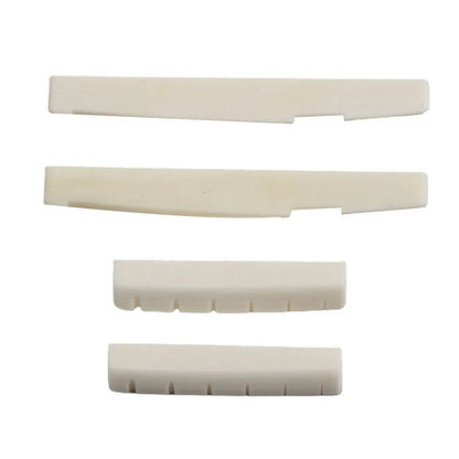 2 Sets 4 Pcs 6 String Acoustic Guitar Bone Bridge Saddle 72mm And Nut 43mm Cow Bone Nut Top Folk Pillow Folk Bottom Pillow Beauty World Shop