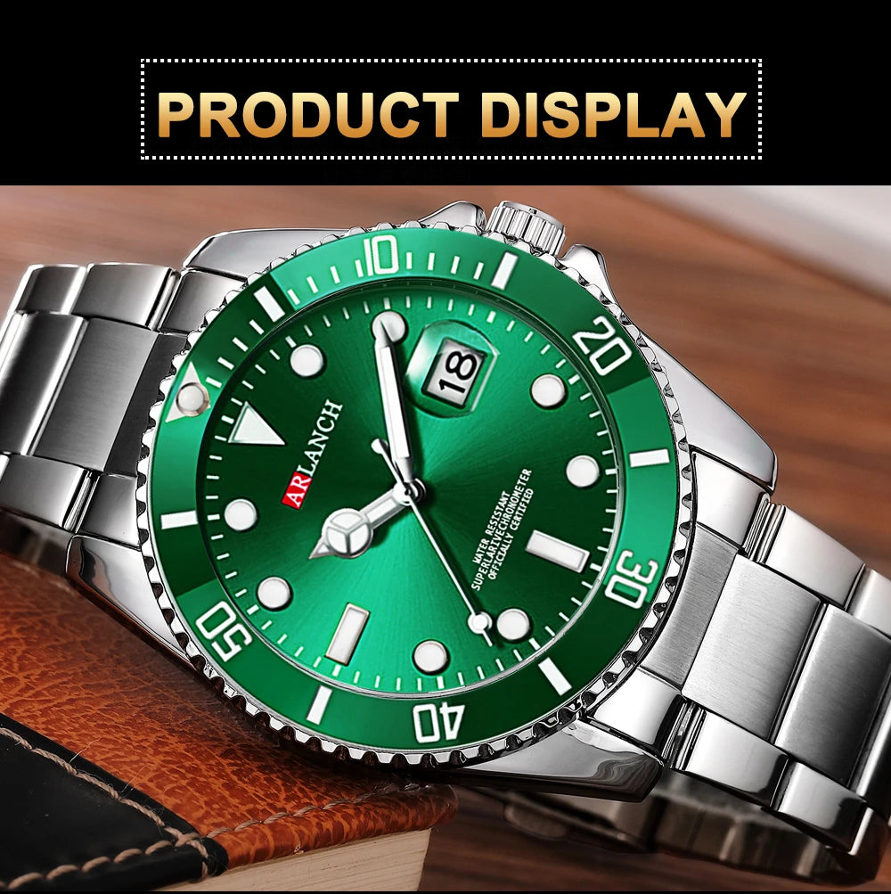 Business Stainless Steel Watch 40mm Classic Red Blue Circle Diving Series Magnifying Glass Calendar Quartz Watches montre homme Beauty World Shop
