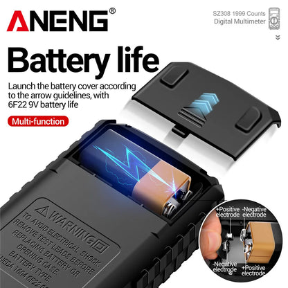 ANENG SZ308 1999 Count Digital Multimeter AC/DC High-Precision Multi-function Voltage Current Resistance Multimeter Tester Tools Beauty World Shop