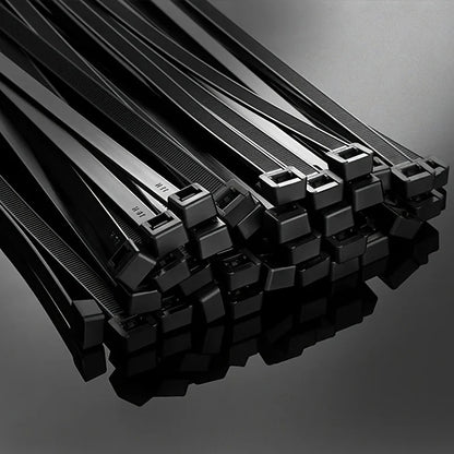 100pcs Black Cable Ties High Tensile Strength, Uv Resistant, Self-Locking For Home & Office Cord Management Beauty World Shop