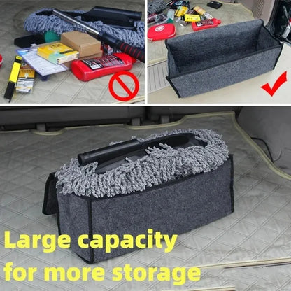 Gray Black Anti Slip Car Trunk Organizer Bag Multi Compartment Soft Felt Storage Box for Boot Tools & Auto Accessories Beauty World Shop