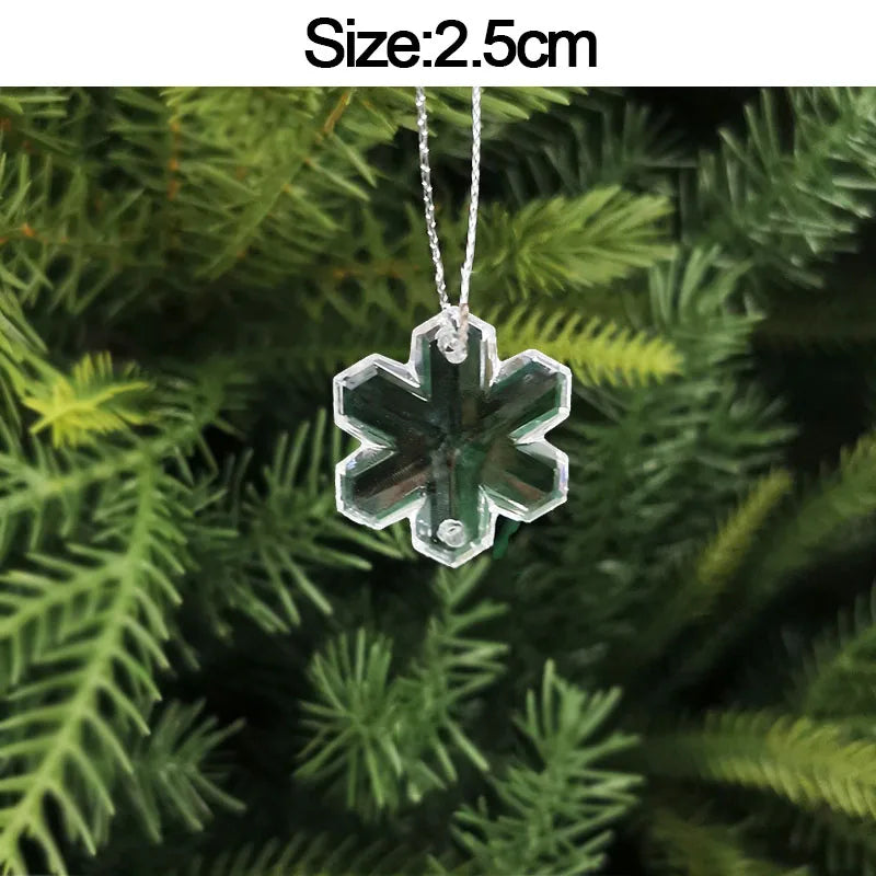 5pcs Christmas Home Decorations Crystal Acrylic Ornaments Snowflake Elk Xmas Tree Hanging Pendants Navidad 2025 New Year Gift Beauty World Shop