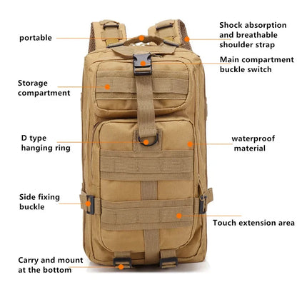 Fishing Tactical Backpack Outdoo Travel Fishing Camouflage Bag  Climbing Hunting Backpack Fishing Hiking Nylon 3P Pack Backpack Beauty World Shop