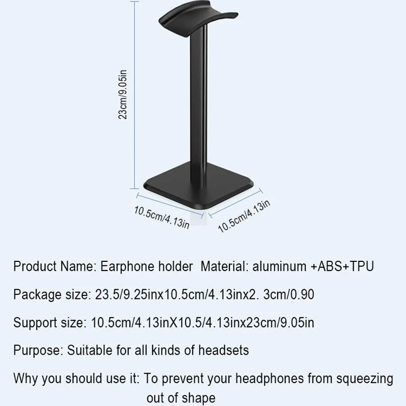 Black and White Earphone Holder Detachable Computer Esports Game Headset Desktop Storage Universal Display Rack for All Headsets