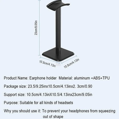 Black and White Earphone Holder Detachable Computer Esports Game Headset Desktop Storage Universal Display Rack for All Headsets