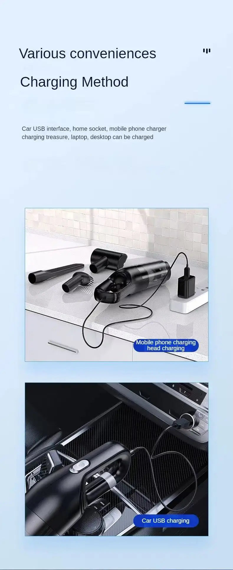 Multifunction Home-appliance  Cleaning Machine Powerful Wireless Car Vacuum Cleaner Metal Strainer Portable Handheld Beauty World Shop