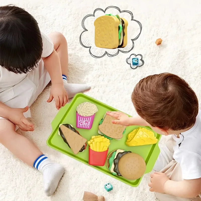 9 PCS Set Detachable Plastic Snack Hamburger Pretend Toy Kids Kitchen Play House Food Toy Beauty World Shop