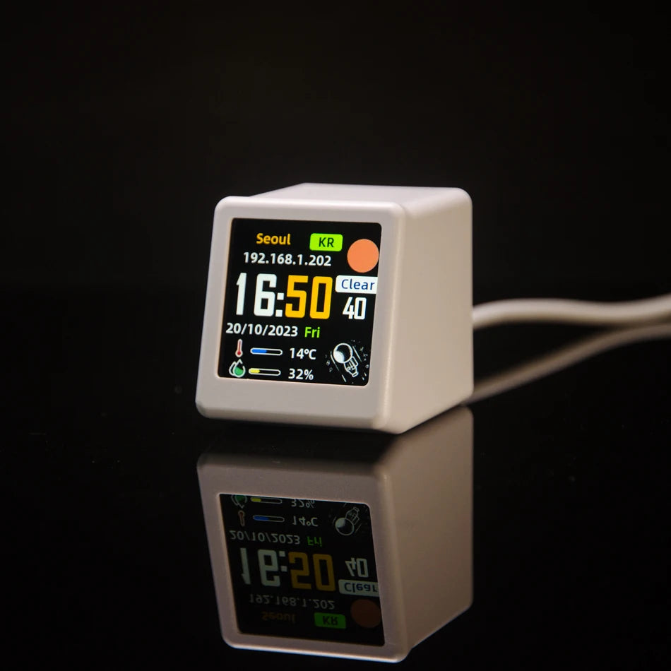 GeekMagic Ultra Smart WiFi Weather Forecast Station Bed Clock for Desktop Decoration, photo Album with Gif Animation Beauty World Shop
