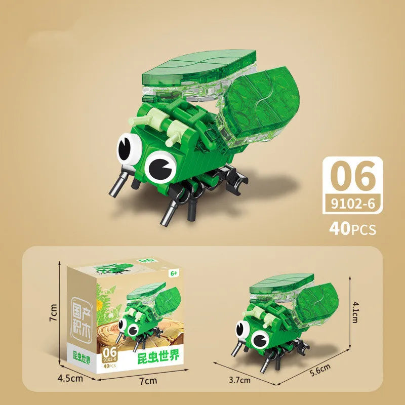 Insect World Animals Scorpion Mantis Ants Spider Birds Marine Animal Building Blocks Toys Desktop Ornaments Bricks Kids Gift Beauty World Shop