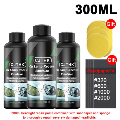 Car Headlight Restoration Polishing Kits Headlamp Scratch Remover Repair Cleaning Paste Remove Oxidation Headlight Polish Liquid Beauty World Shop