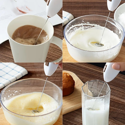 Handheld Electric Egg Beater Mini Battery Powered Milk Frother Coffee Drink Mixer Milk Foamer Kitchen Tools Beauty World Shop