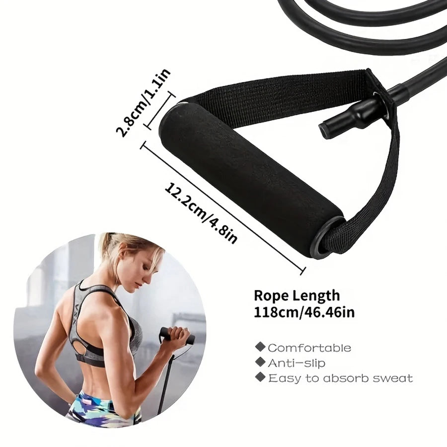 1pc 4-Level Resistance Bands with Handles for Home Workouts and Strength Training - Perfect for Yoga, Pilates,and fitness equipm Beauty World Shop