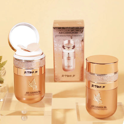 Air Cushion BB Cream Moisturizing Foundation Concealer Whitening Oil-control Waterproof Butterfly Powder Puff  Makeup Cosmetics Beauty World Shop