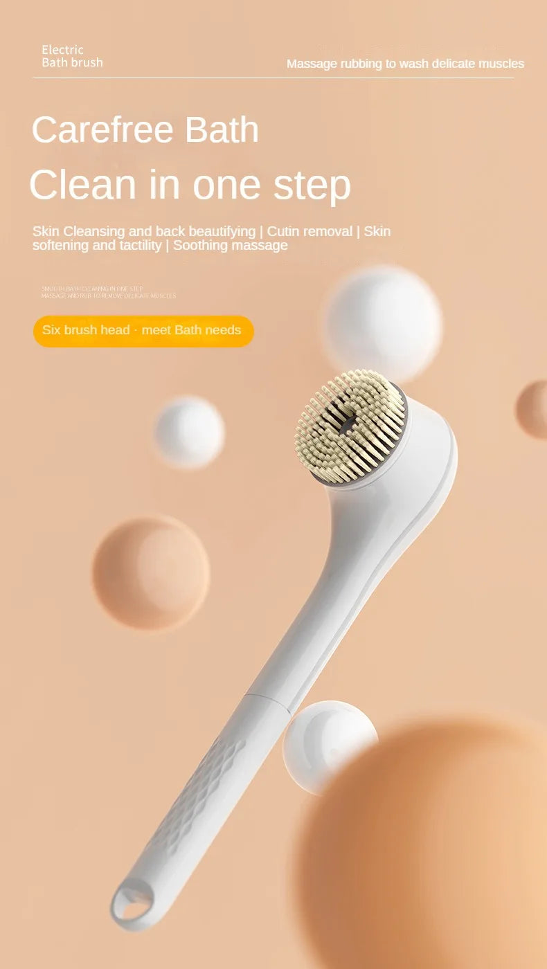 Electric Bath Brushes Bath and Body Works Silicone Body Scrubber Waterproof IPX7 Scrubber Brushes Back Long Handle Back Brushes