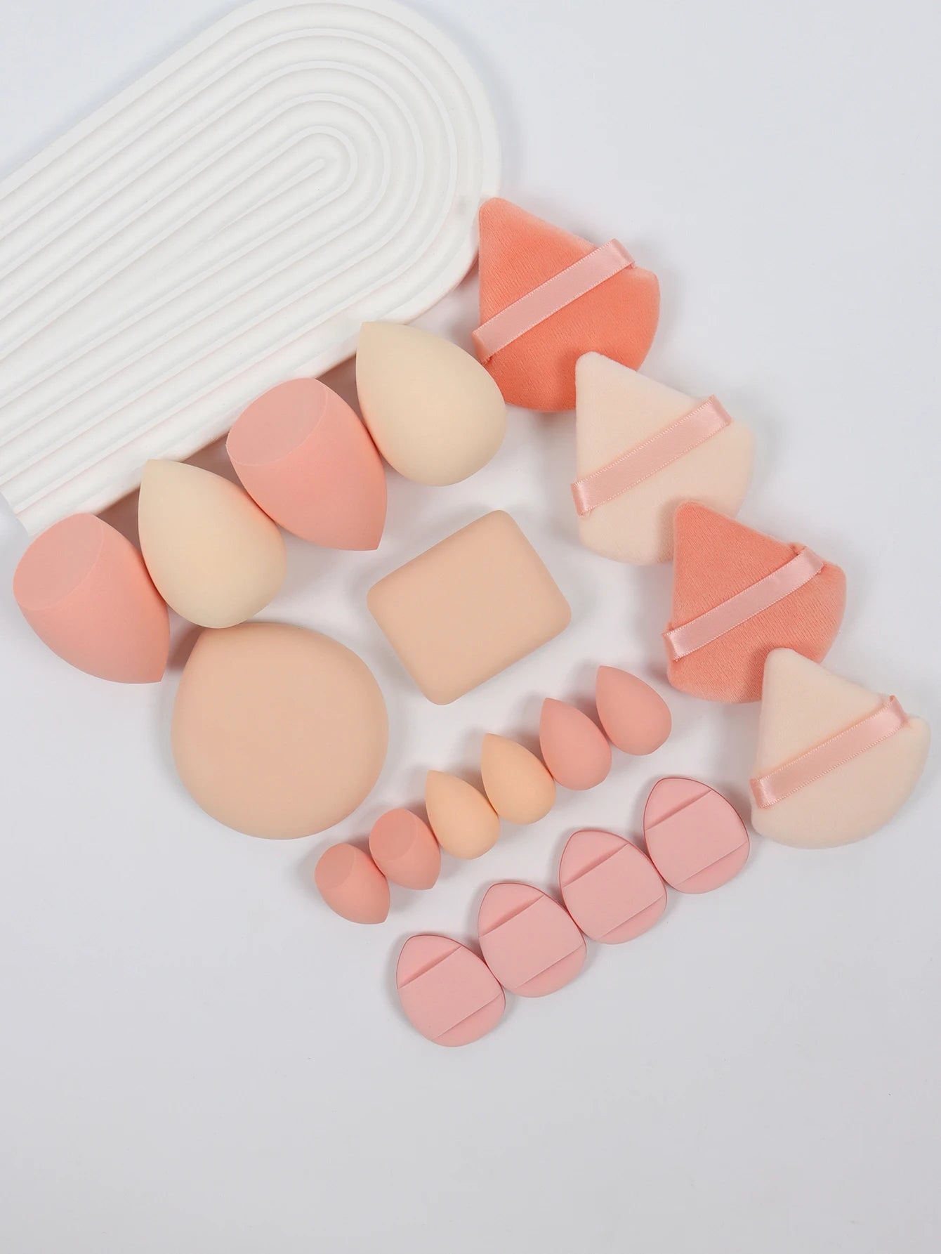20 Pcs Pink Makeup Sponge and Makeup Puff Set Suitable for Face Cream and Powder Concealer Powder Makeup Machine Beauty World Shop