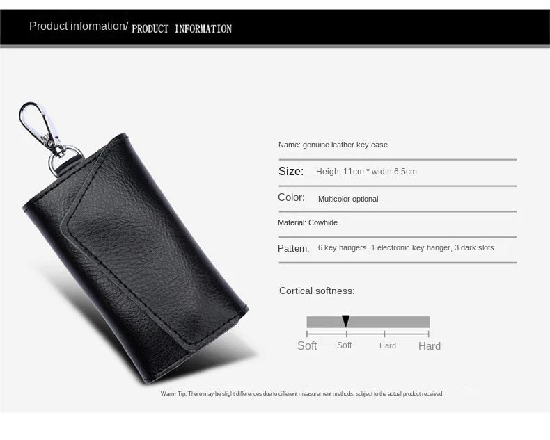 New Genuine Leather Keychain Men Key holder key organizer Pouch Car Key pouch Wallet Housekeeper Key Case Mini Card Bag Beauty World Shop