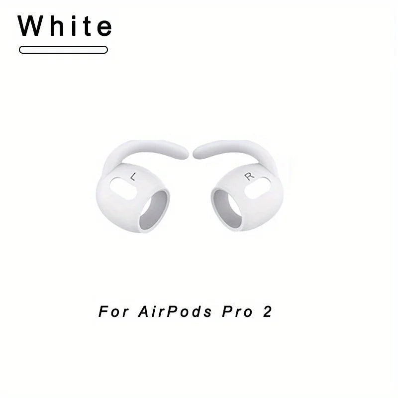 Anti-Slip Silicone Ear Hooks for AirPods Pro 2 | Soft Grip Sporty Eartips, Sweatproof Gym Running Workout Headphones Accessories