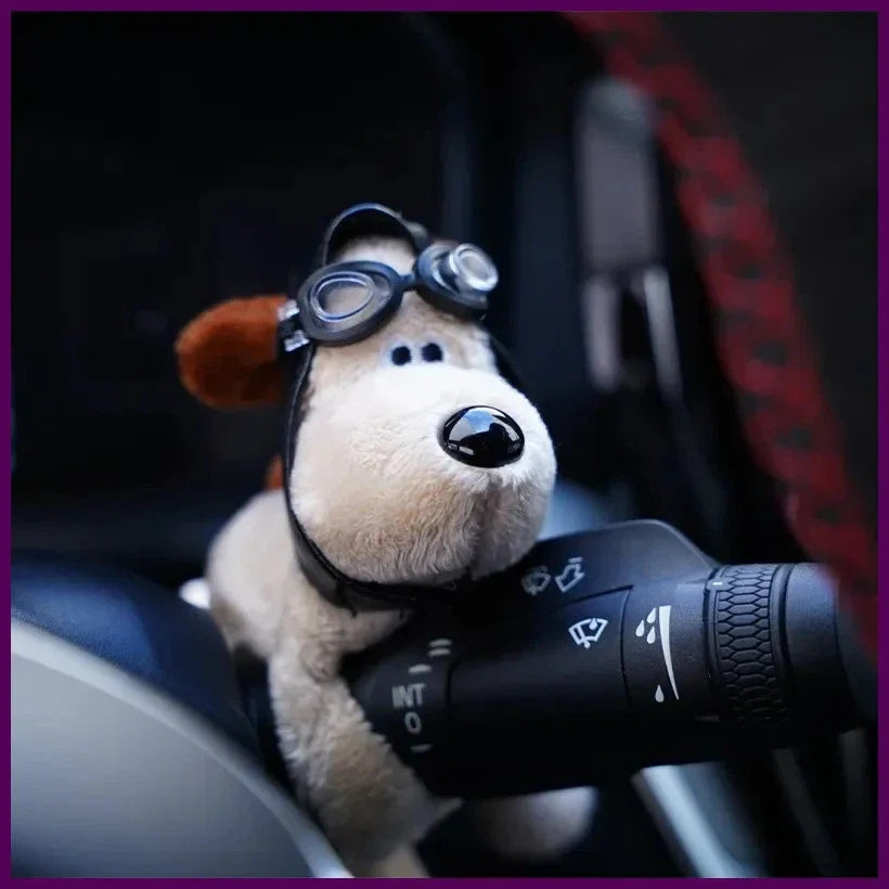 Cute Plush Puppy Car Turn Signal Switch Decor Steering Column Wiper Rod Lever Interior Ornament Beauty World Shop