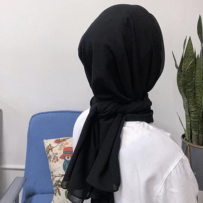 Muslim Women Bonnet + Chiffon Shawl Instant Under scarf Cap Islam Inner Scarf Headband Stretch Hijab Cover Headwrap Turbante Beauty World Shop