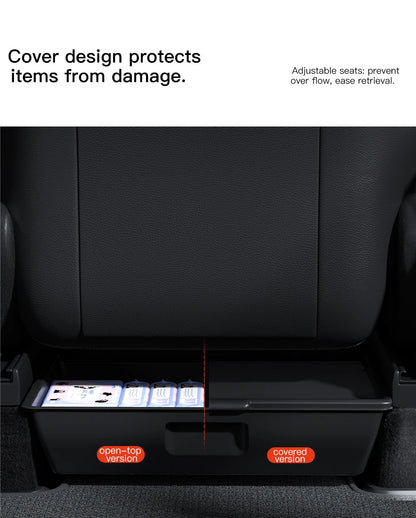 YZ For Tesla Model Y Juniper 2026 Underseat Storage Box Seats Drawer TPE Hidden Storage Tray Push Pull Car Organizer Accessories Beauty World Shop
