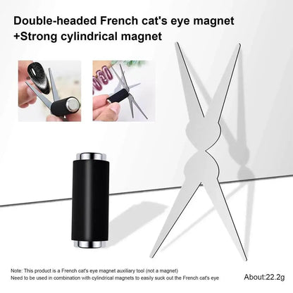 Double-head French Nail Art Magnet Set Cat Eye Magnetic Rod Combination Nail Art DIY V-Shaped Effect Gel Nail Polish Magnet Beauty Trend Shop