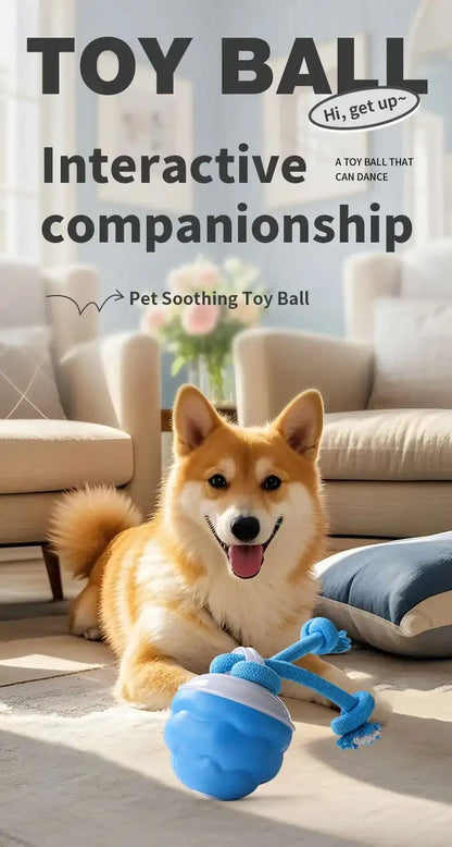 Interactive Dog Toys Smart Rolling Ball With Rope Motion Activated Automatic Moving Squeaky Dog Training Puppy Chew Toy Balls Beauty World Shop