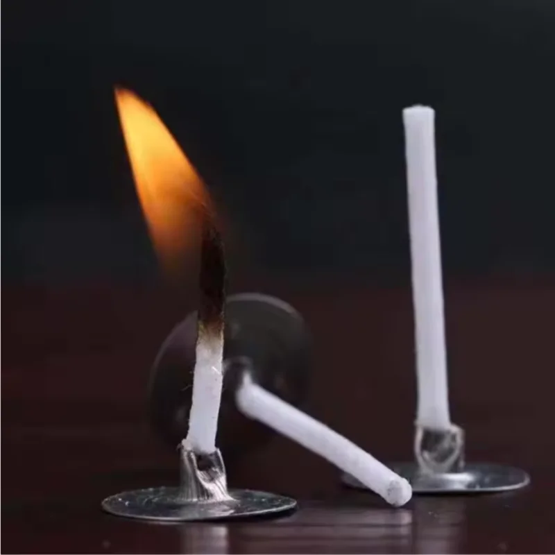 100pcs Waxed Cotton Candle Wicks Set with Stand Original Smokeless Candle Wicks Soy Oil Wax Core Woven Making Candles Supplies Beauty World Shop