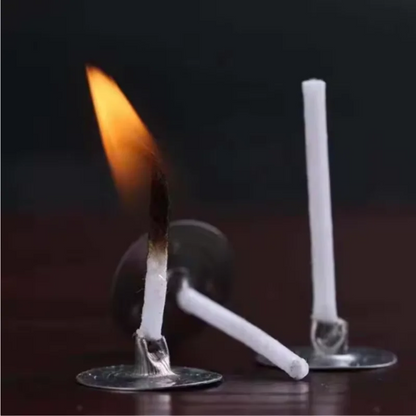 100pcs Waxed Cotton Candle Wicks Set with Stand Original Smokeless Candle Wicks Soy Oil Wax Core Woven Making Candles Supplies Beauty World Shop