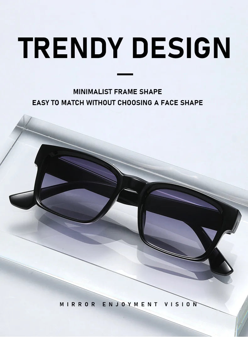 Light Luxury Square Sunglasses Minimalist Design Elegant Unisex Uv400 Protection Sun Glasses 9017 Beauty World Shop