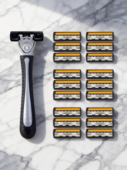 Variety Packs Skin Guard Anti-Slip Handle Replacement Triple Blades Reusable Safety Manual Razors for Men Shaving Bathing Trave Beauty World Shop