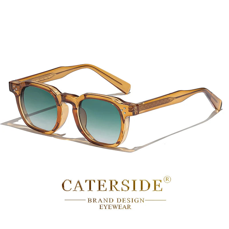 CATERSIDE Fashion Men Sunglasses Small Frame Square Personalized Design Sun Glasses Women Travel Party Business Festival Gift Beauty World Shop