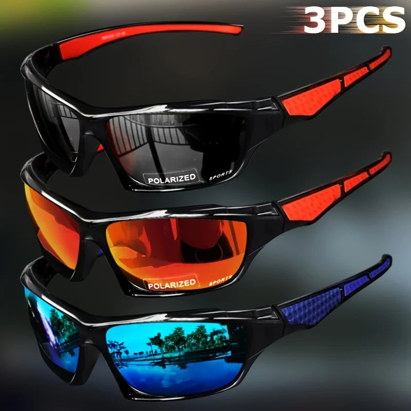 1/3PCS Sports Polarized Sunglasses for Men Lightweight Night Vision Male Shades Cycling Driving Fishing Fashion Mirror Sunglass Beauty World Shop