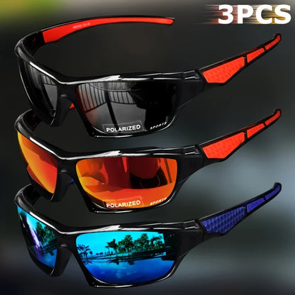 1/3PCS Sports Polarized Sunglasses for Men Lightweight Night Vision Male Shades Cycling Driving Fishing Fashion Mirror Sunglass Beauty World Shop