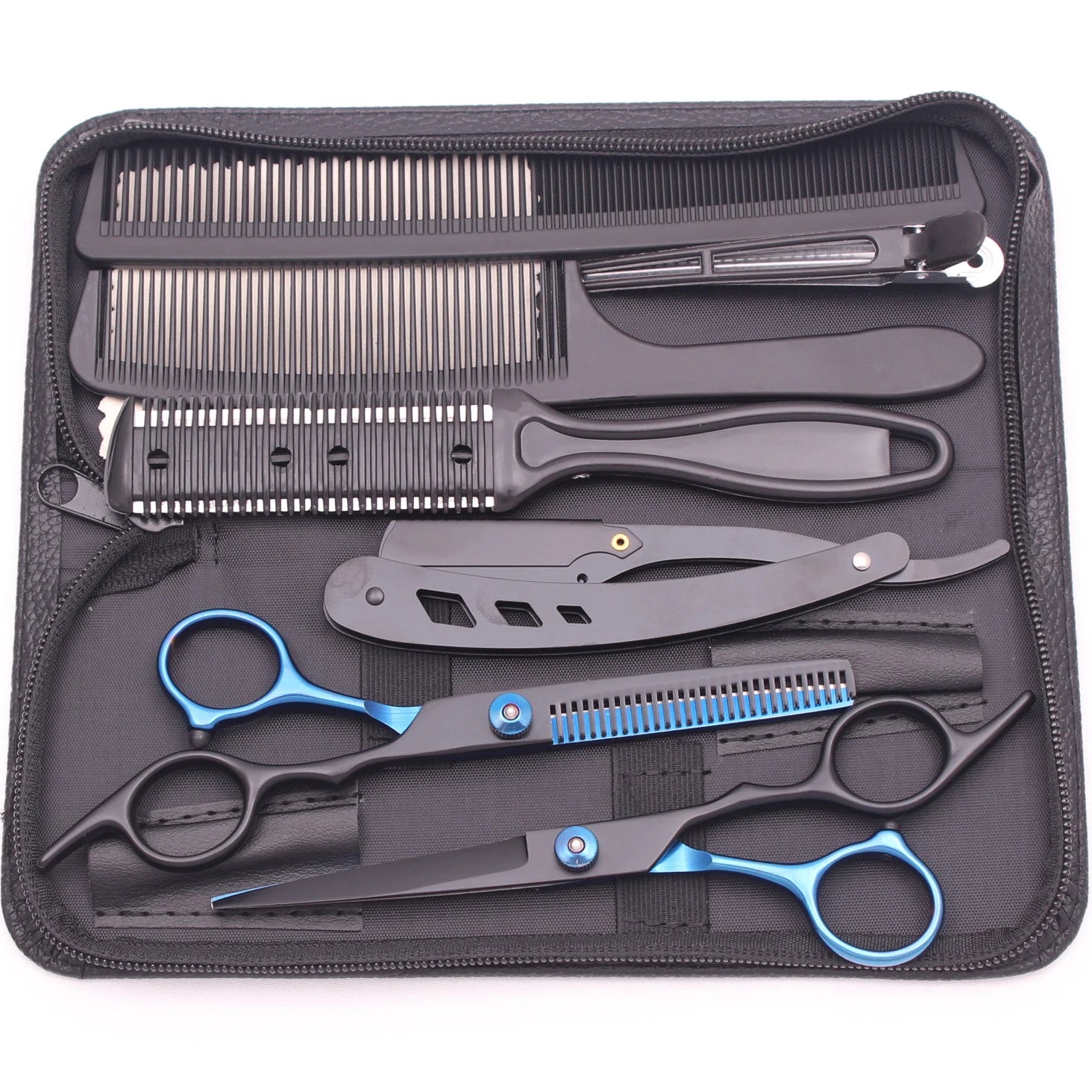 Hairdressing Scissors Japan Stainless Hair Scissors Purple Hair Cutting Scissors Barber Shop Thinning Shears Set Comb C1001 Beauty World Shop