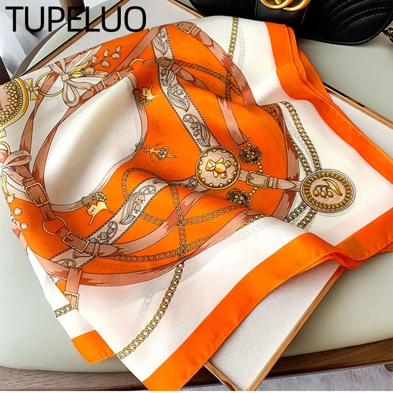 70cm Silk Feeling Square Scarf Women Satin Bandana Print Scarves Head Band Fashion Lady Hair Shawl Wrap Female Neckerchief Hijab Beauty World Shop