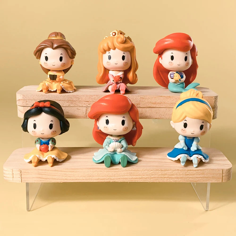6 Pcs/Set Kawaii Fairy Tale Princess Snow White Cinderella Vinyl Bell Ariel Action Figure Model Toys Gift Beauty World Shop