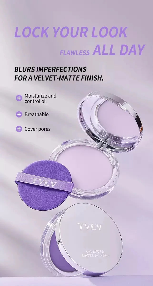 1PC Violet Cream To Powder Skin-friendly Skin Natural Face Long Lasting Oil-controlling Contouring Powder Cosmetics Beauty Trend Shop