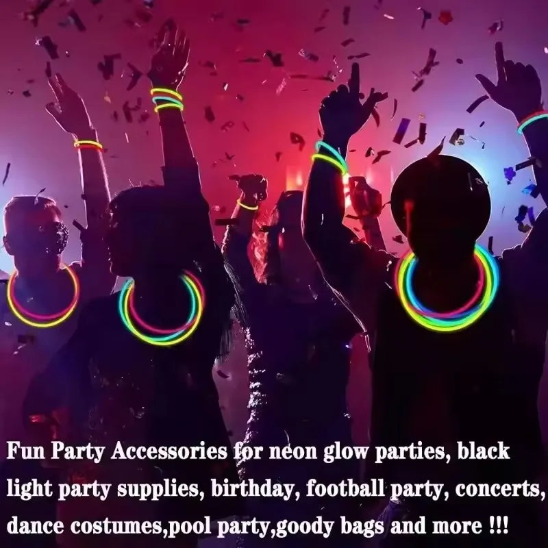 50/100Pcs Fluorescence Sticks Party Multicolor Glowing Stick Bright Colorful Light Bright Bendable Glow Bracelet Party Supplies Beauty World Shop