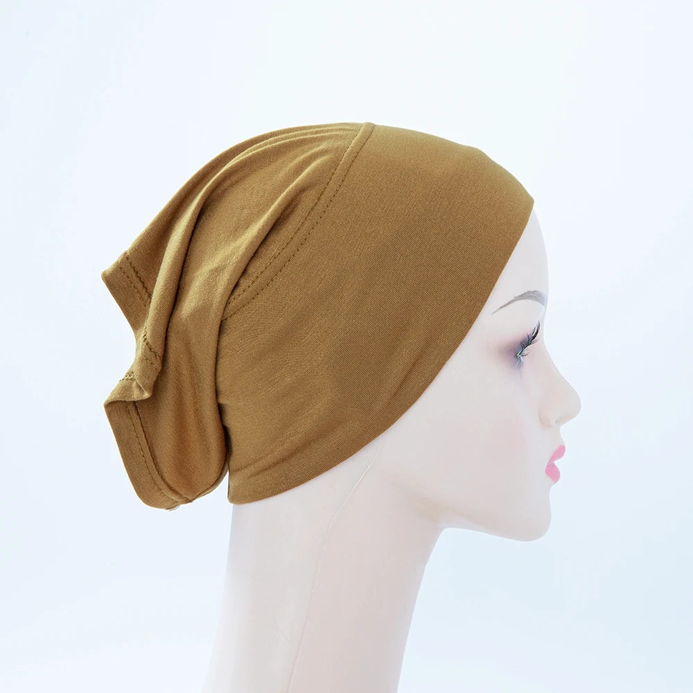 56colors Fashion Women Inner Hijab Tube Muslim Cap Bonnet Plain Islamic Underscarf Bamboo Jersey Undercaps Beauty World Shop