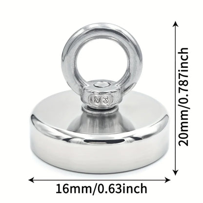 D16~D42mm Super Strong Neodymium Fishing Hook N52 Heavy Duty Rare Earth Neodymium with Countersunk Hole Eyebolt Salvage Magnetic Beauty World Shop