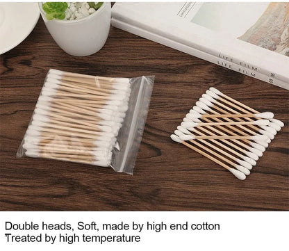 500pcs Double Head Cotton Swab Women Makeup Cotton Buds Tip for Wood Sticks Nose Ears Cleaning Health Care Tools Beauty Fashion