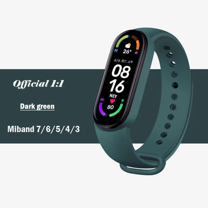 official Silicone Strap For Xiaomi Mi Band 4 5 6 7 Bracelet Sport Watch Wristband Miband4 miband7 Correa Mi band 3 4 5 6 7 Band Beauty Fashion