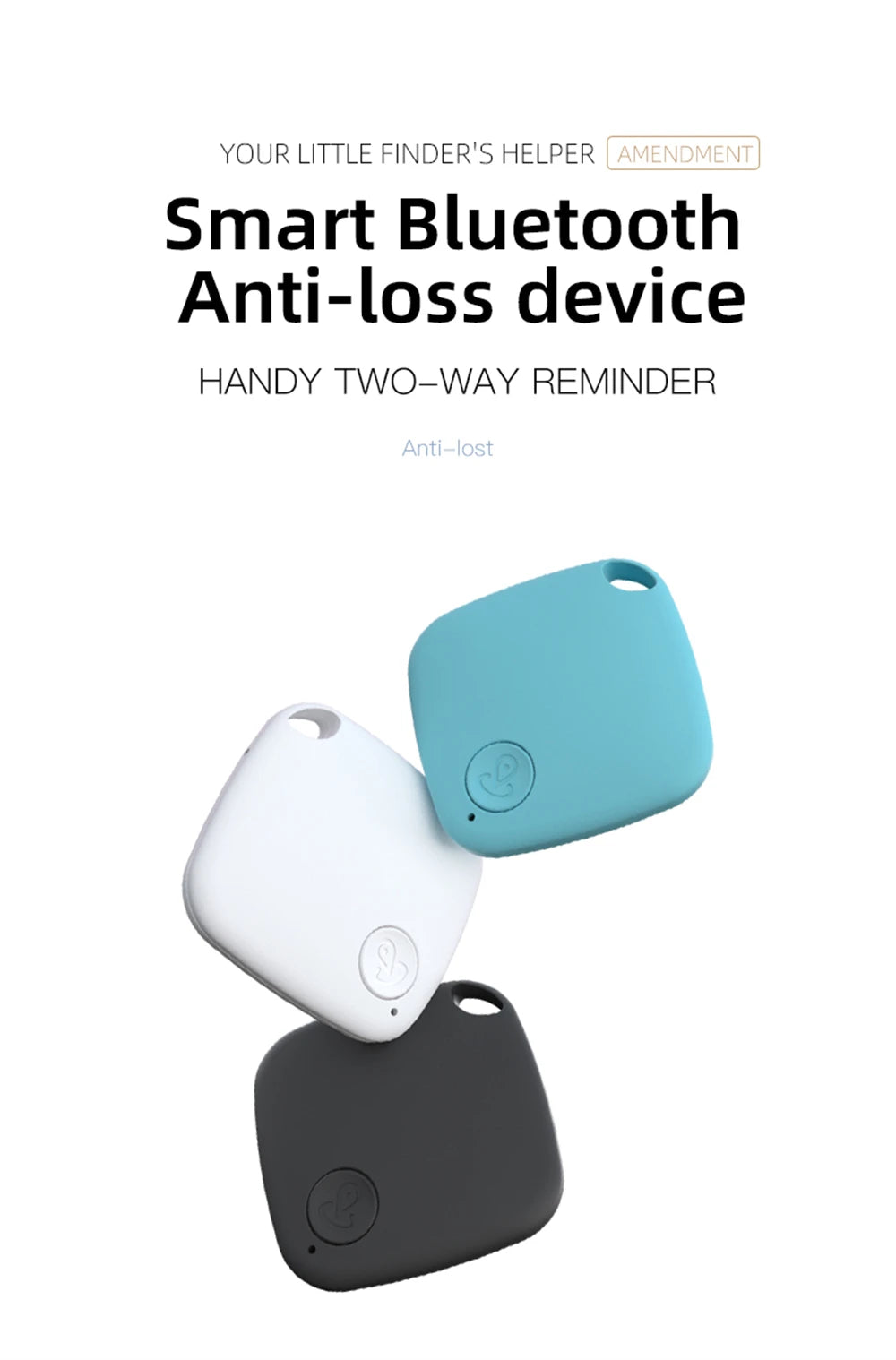 Smart Bluetooth GPS Tag Tracker Work with Android IOS APP Anti Lost Reminder Device Anti-loss Rated Locator Car Key Pet Finder Beauty World Shop